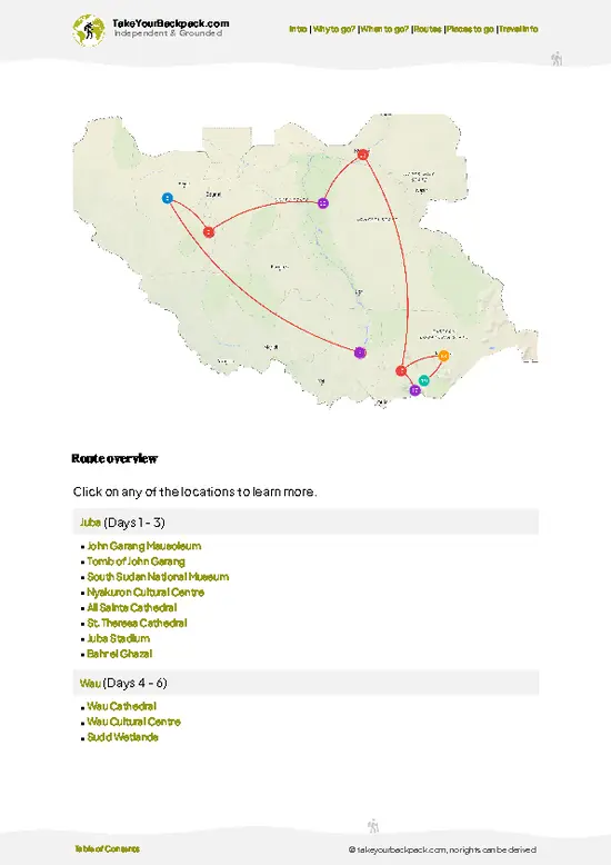 example page 4 from our offline Travel Guide for South Sudan
